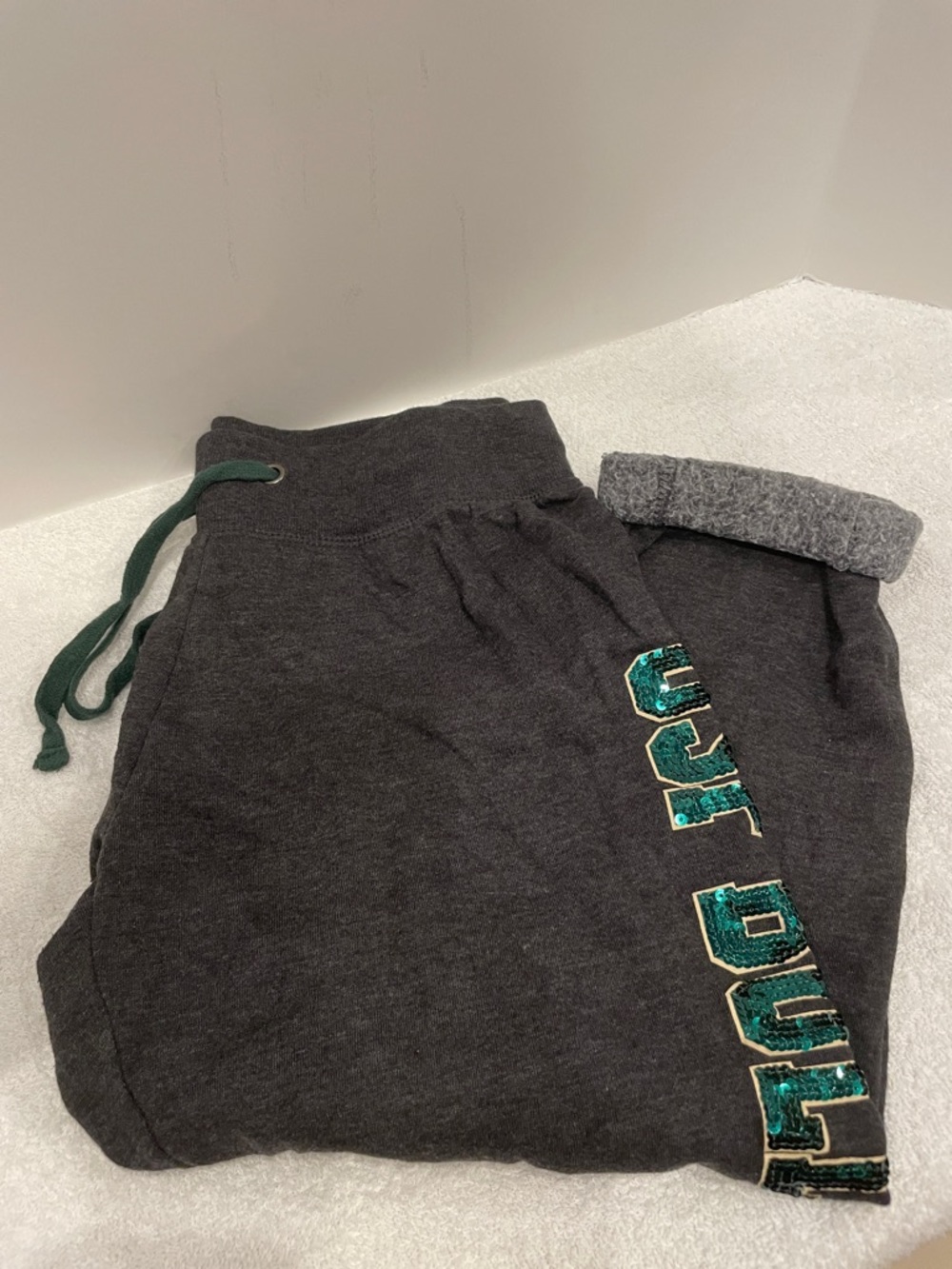 Womans University of South Florida Bulls Colosseum Charcoal Sweatpants USF Logo
